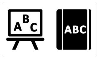 English Class and English Book in black color vector
