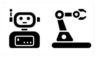 Robot and Robotics in black color vector