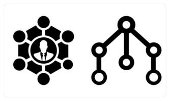 Connection and Network in black color vector