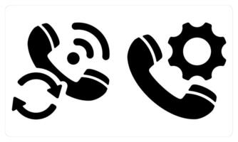 Calling Status and Call Support in black color vector