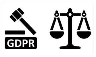 GDPR and Balance in black color vector