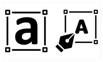 Font and Pen Tool in black color vector