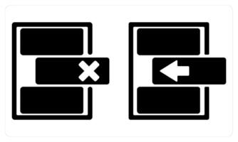 Insert Row and Delete Row in black color vector