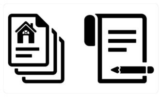Property Papers and Contract in black color vector