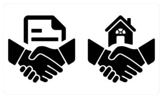 Agreement and Purchase Home in black color vector