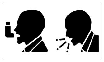 Asthma and Cough in black color vector