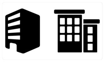 Building and Apartment in black color vector