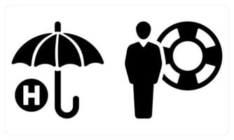 Medical Insurance and Life Insurance in black color vector