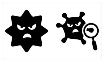 Virus and Virus Scan in black color vector