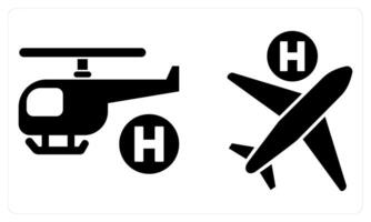 Air Ambulance and Air Medical Service in black color vector
