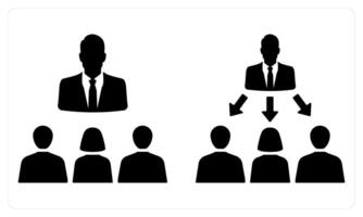 Group Meeting and Trainer in black color vector