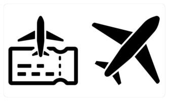 Plane Ticket and Plane in black color vector