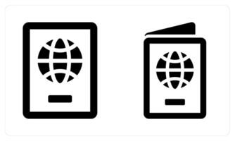 Passport and Travel Document in black color vector