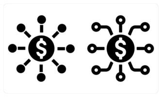 Fundraising Network and Finance Network in black color vector