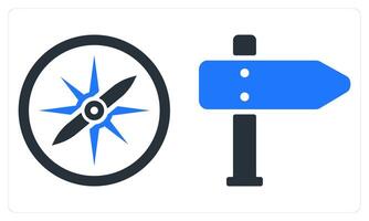Compass and Direction in blue color vector
