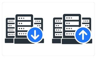 Download Server and Upload Server in blue color vector
