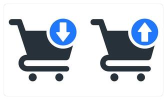 Download Cart and Upload Cart in blue color vector