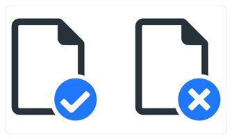Right File and Wrong File in blue color vector