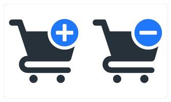 Add Cart and Remove cart in blue color vector