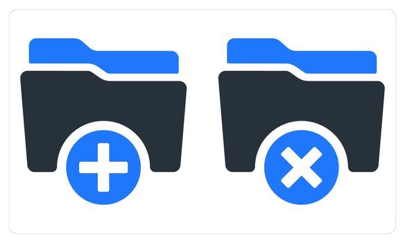Add Folder and Remove Folder in blue color vector