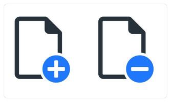Add File and Remove File in blue color vector