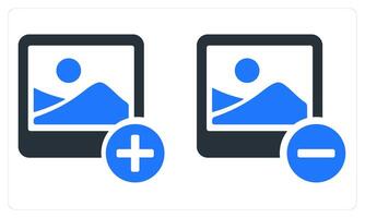 Add Image and Remove Image in blue color vector