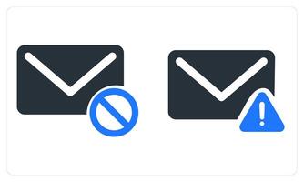 Message Prohibited and Error Message in blue color vector