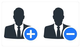 Add Profile and Remove Profile in blue color vector