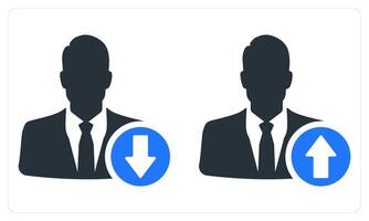 Download Profile and Upload Profile in blue color vector