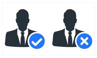 Right profile and Wrong Profile in blue color vector