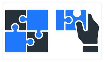 Puzzle and Collaboration in blue color vector