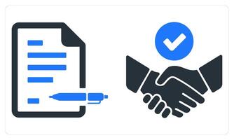 Agreement and Partnership in blue color vector
