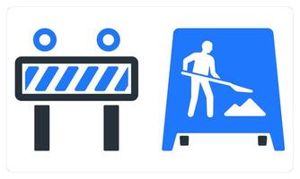 Under Maintenance and Work in Progress in blue color vector