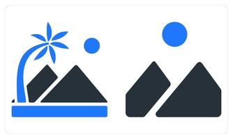 Nature and Mountains in blue color vector