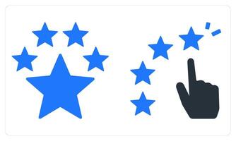 Premium Rating and Star Rating in blue color vector