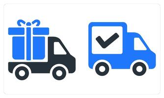 Truck Delivery and Shipping in blue color vector