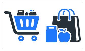 Grocery and Eatables in blue color vector