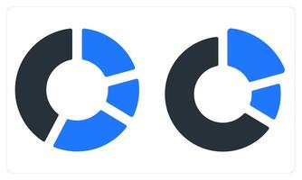 Pie Chart and Circle Graph in blue color vector