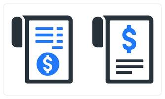Invoice and Bill in blue color vector
