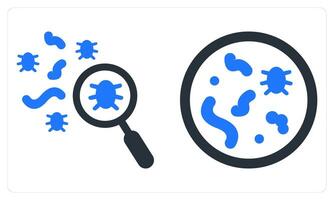 Search Bacteria and Germs in blue color vector