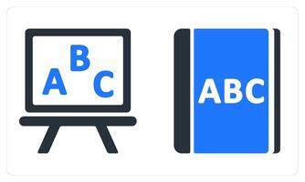 English Class and English Book in blue color vector