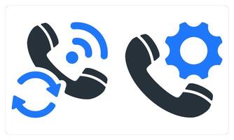 Calling Status and Call Support in blue color vector
