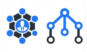 Connection and Network in blue color vector
