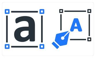 Font and Pen Tool in blue color vector