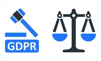 GDPR and Balance in blue color vector