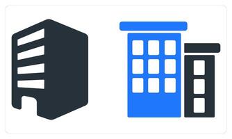 Building and Apartment in blue color vector