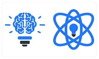 Brainstorming and Innovation in blue color vector