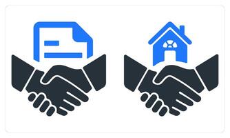 Agreement and Purchase Home in blue color vector