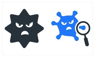 Virus and Virus Scan in blue color vector