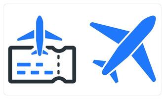 Plane Ticket and Plane in blue color vector